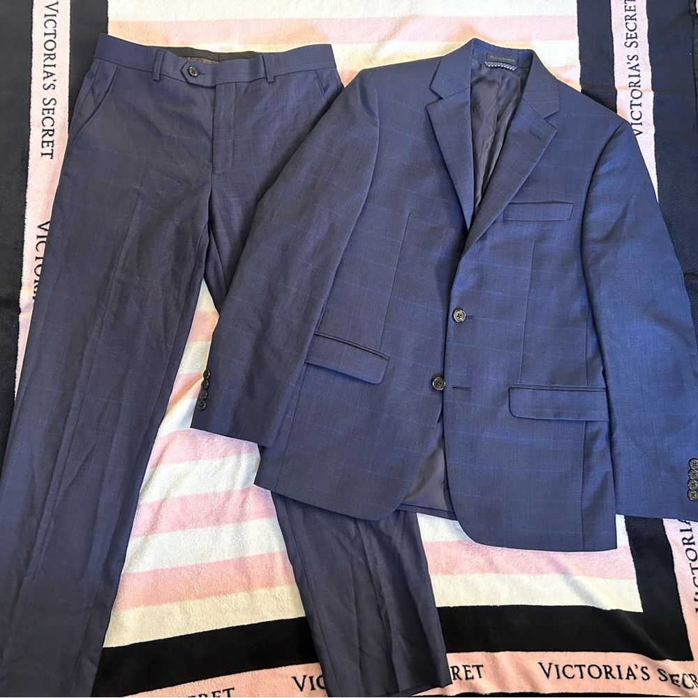 Ralph Lauren Navy Plaid 2 piece Suit set